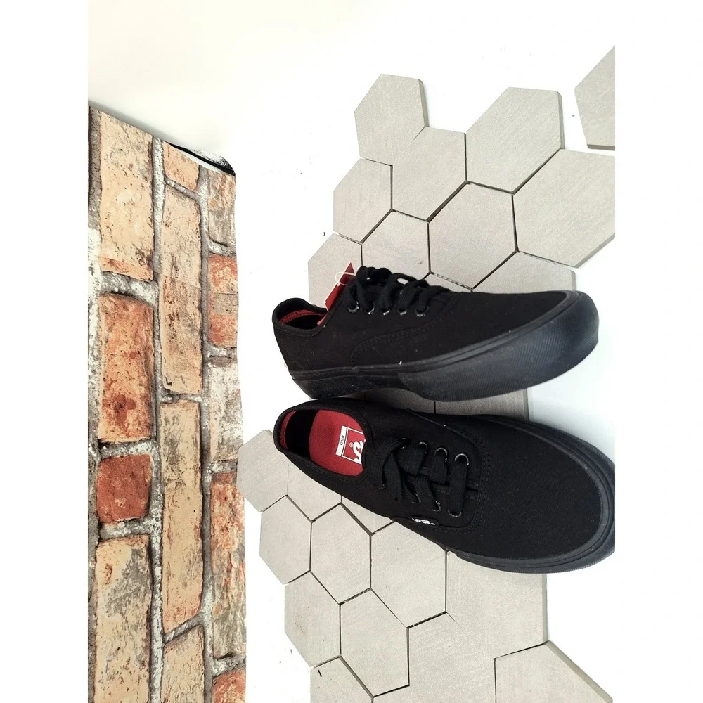 Vans Authentic Pro Triple Black Skateboard‎ Shoes Men 6.5 / Women 8 2010s Rare